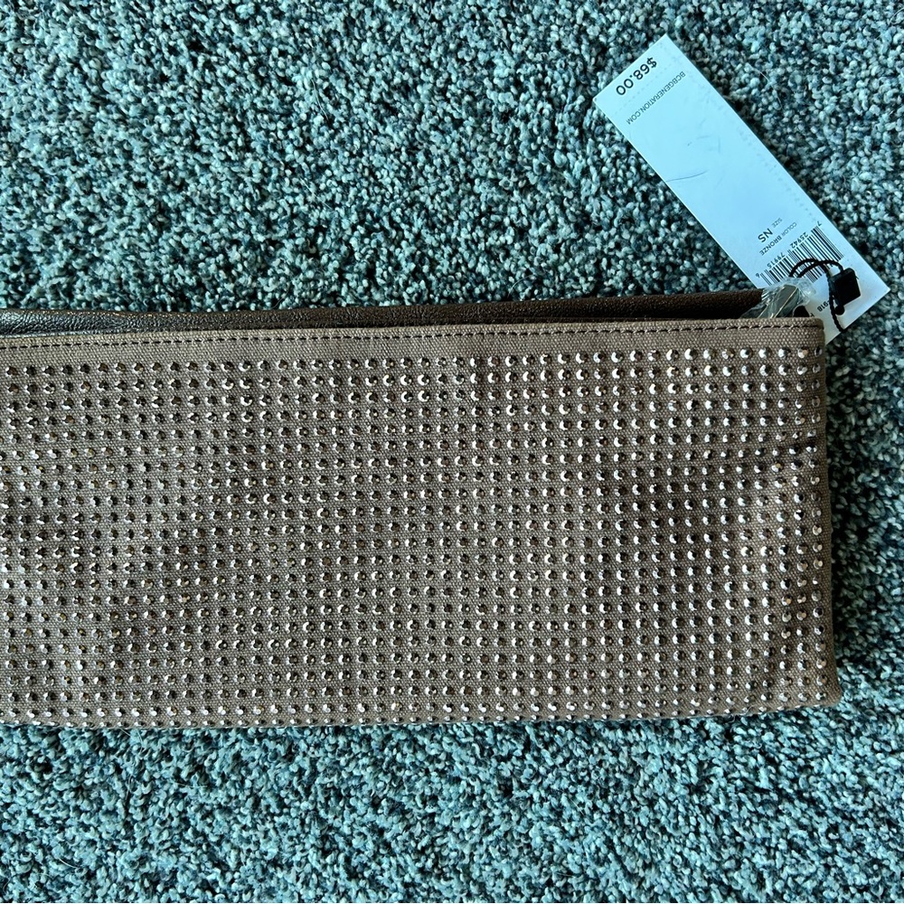 Leather Studded Tan‎ Clutch
